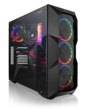 Intel Core i5-11400F, 6 x 2,60 GHz,Gigabyte H510M H, page 1200,GeForce RTX 3050 8 Go,Cool Master Master Box TD500L,16 Go DDR4-3200 | Groupe d'équipe Vulcain,SSD 500 Go | Crucial MX500,600 watts 80 PLUS | énergie maximale,Ensemble de 4 - Ventilateurs LED RGB Megaport Ring, 120mm,Audio HD intégré