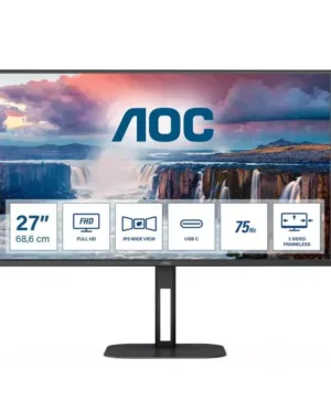 Écran plat PC AOC V5 27V5CE 27" Full HD LED Noir 1920 x 1080 pixels.