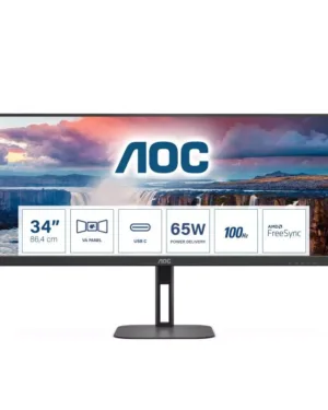Écran plat PC 34" AOC V5 U34V5C/BK 3440 x 1440 pixels UltraWide Quad HD LCD Noir