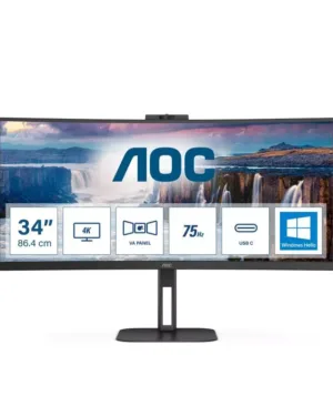 Moniteur AOC V5 CU34V5CW 86,4 cm (34") Wide Quad HD LED Noir 3440 x 1440 pixels.