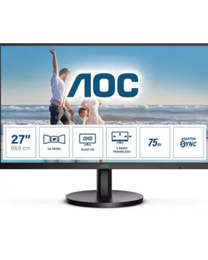 Écran LED Quad HD AOC Q27B3MA de 27 pouces (68,6 cm) avec résolution 2560 x 1440 pixels en couleur noir