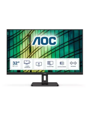 Écran LED AOC E2 U32E2N 80 cm (31,5") 3840 x 2160 pixels 4K Ultra HD Noir