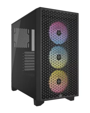 CORSAIR 3000D RGB Airflow, Boîtier moyen tour avec vitre trempée - Noir