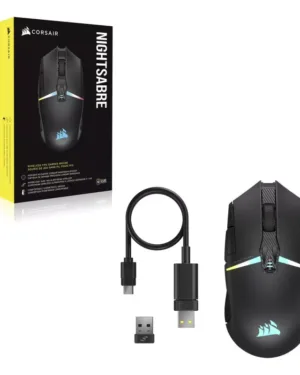 Souris sans fil CORSAIR Nightsabre avec éclairage RGB LED, couleur NOIR