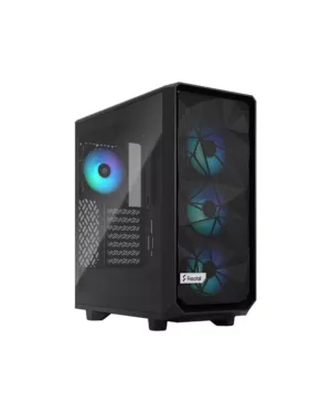 FRACTAL DESIGN AB Meshify 2 Compact Lite RGB, boîtier noir avec vitre en verre trempé teinté léger.