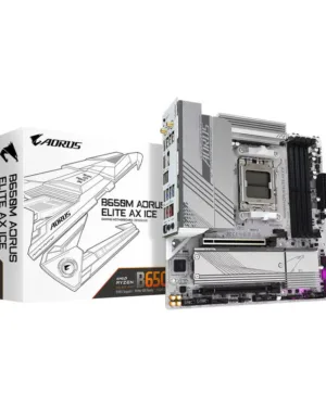 Carte mère AMD B650 AORUS B650M ELITE AX ICE avec Emplacement AM5 ATX