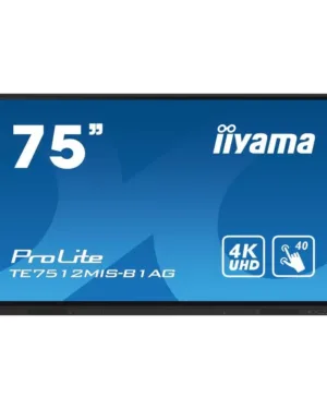 Ecran tactile iiyama PROLITE 190,5 cm (75") Wifi 400 cd/m² 4K Ultra HD Noir.
